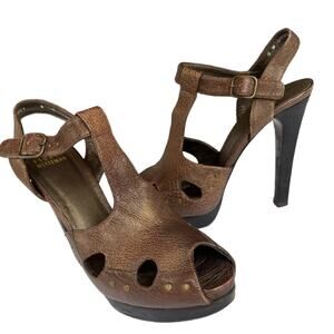 Stuart Weitzman Heels Teasdale Platform Bronze